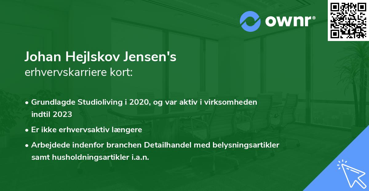 Johan Hejlskov Jensen's erhvervskarriere kort