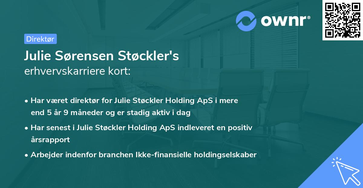 Julie Sørensen Støckler's erhvervskarriere kort