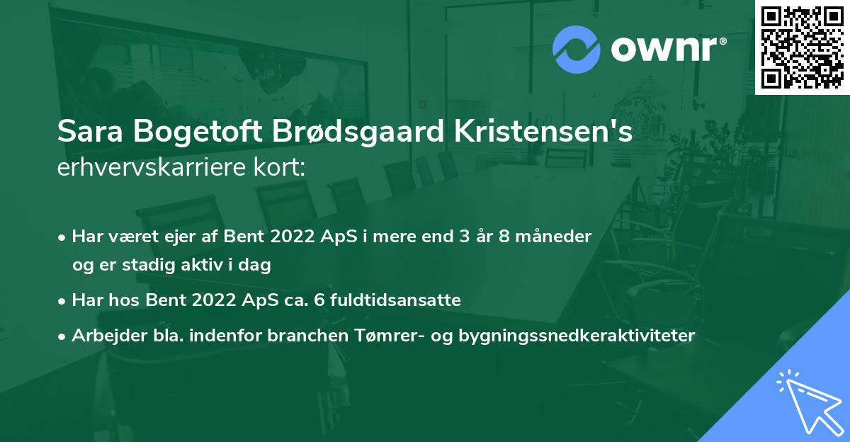 Sara Bogetoft Brødsgaard Kristensen's erhvervskarriere kort