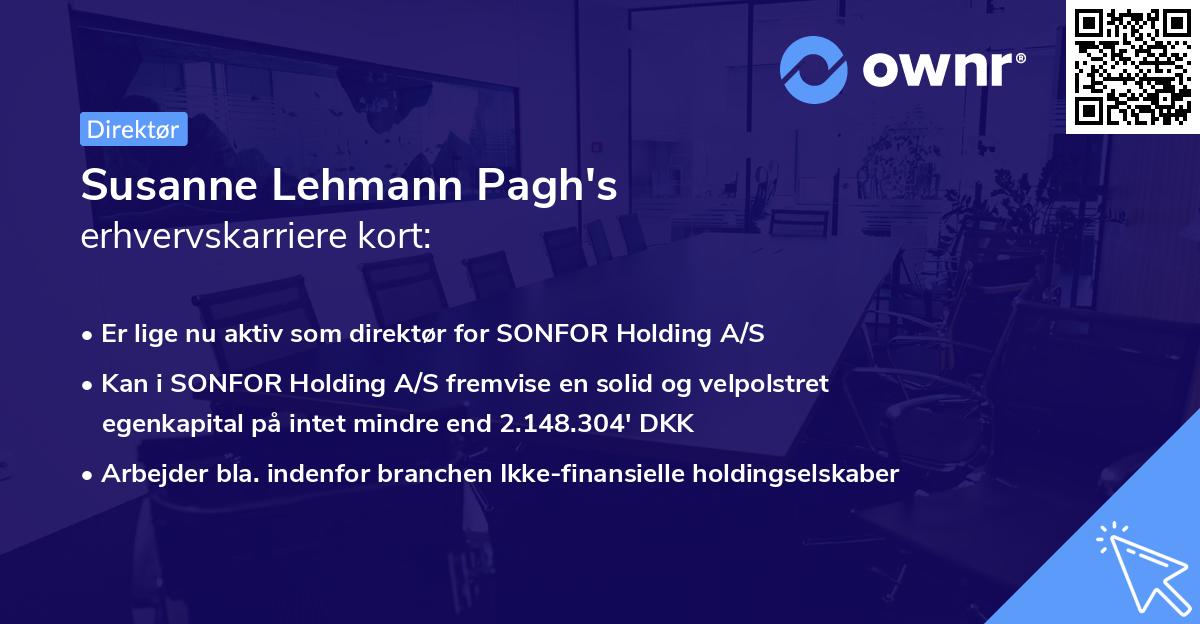 Susanne Lehmann Pagh's erhvervskarriere kort