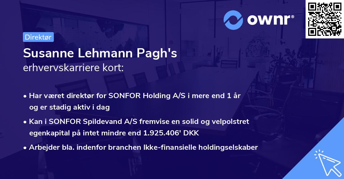 Susanne Lehmann Pagh's erhvervskarriere kort