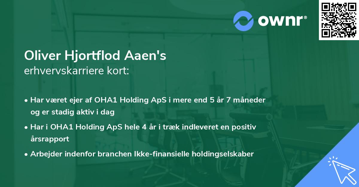 Oliver Hjortflod Aaen's erhvervskarriere kort