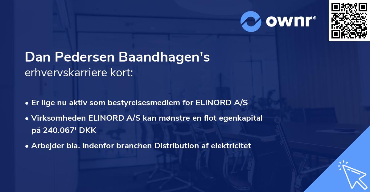 Dan Pedersen Baandhagen's erhvervskarriere kort
