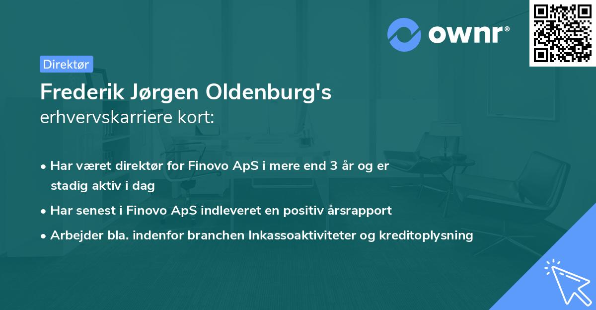 Frederik Jørgen Oldenburg's erhvervskarriere kort