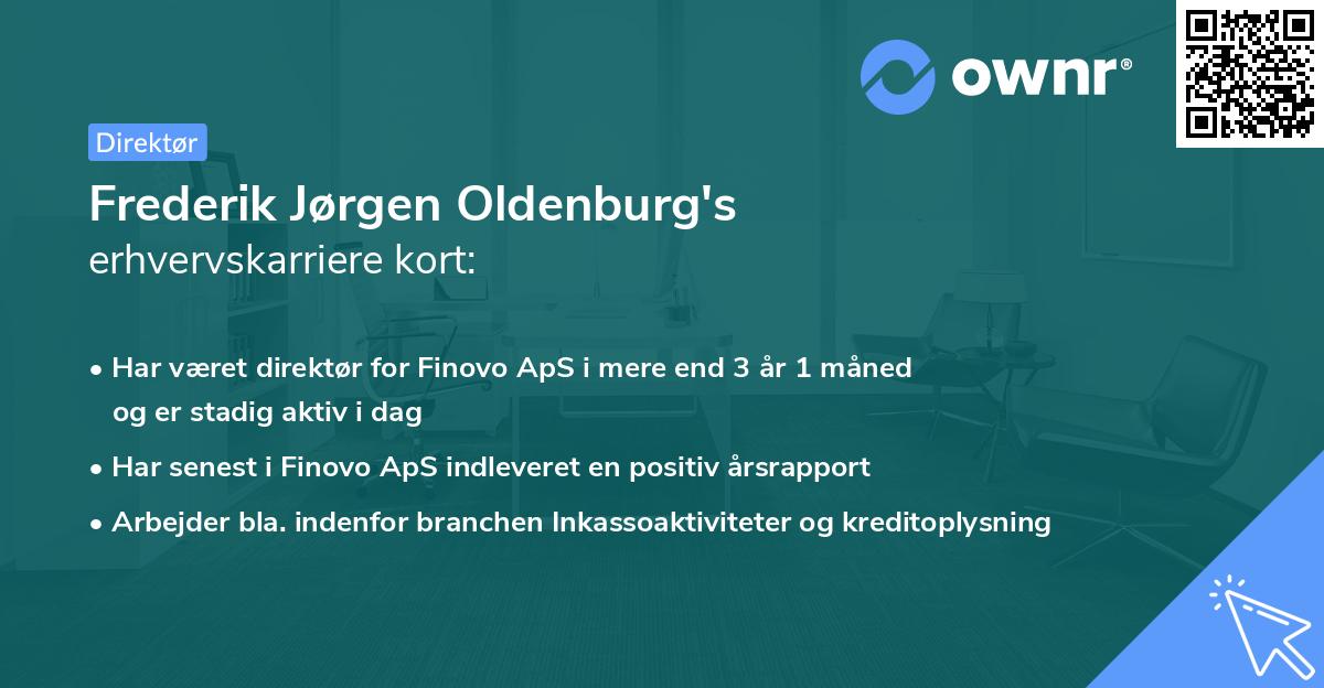 Frederik Jørgen Oldenburg's erhvervskarriere kort