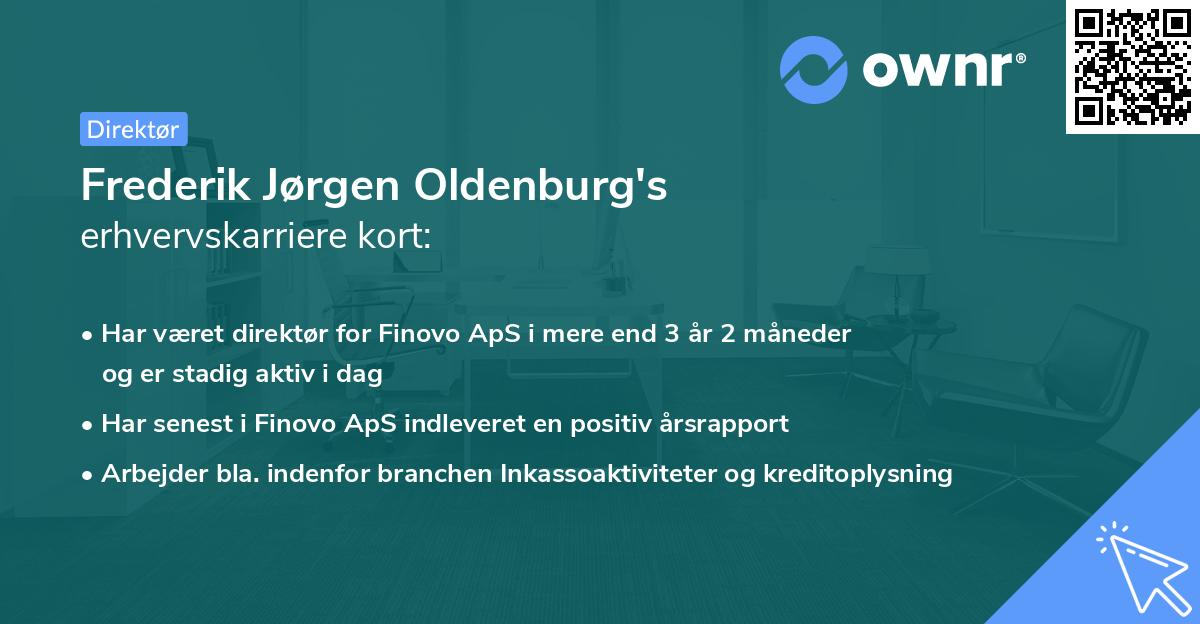 Frederik Jørgen Oldenburg's erhvervskarriere kort