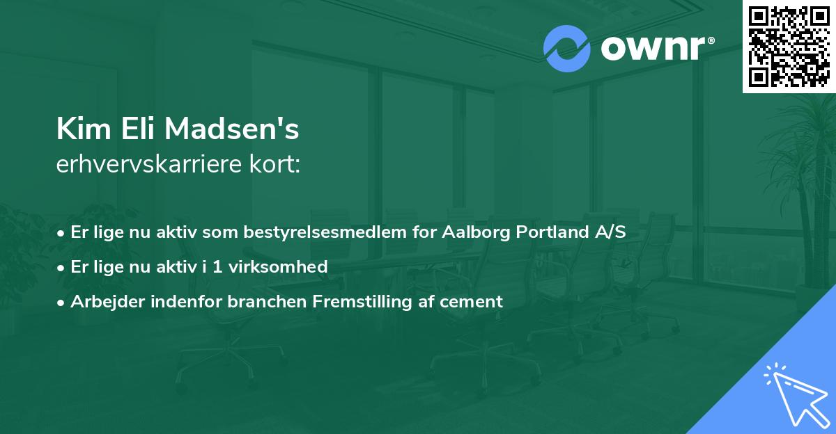 Kim Eli Madsen's erhvervskarriere kort