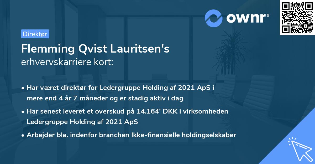 Flemming Qvist Lauritsen's erhvervskarriere kort
