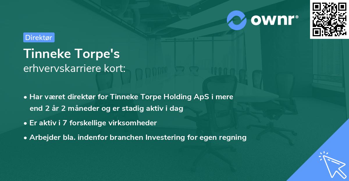 Tinneke Torpe's erhvervskarriere kort