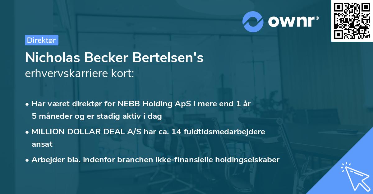 Nicholas Becker Bertelsen's erhvervskarriere kort
