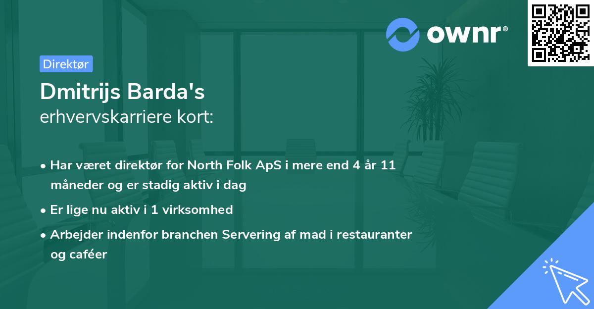 Dmitrijs Barda's erhvervskarriere kort