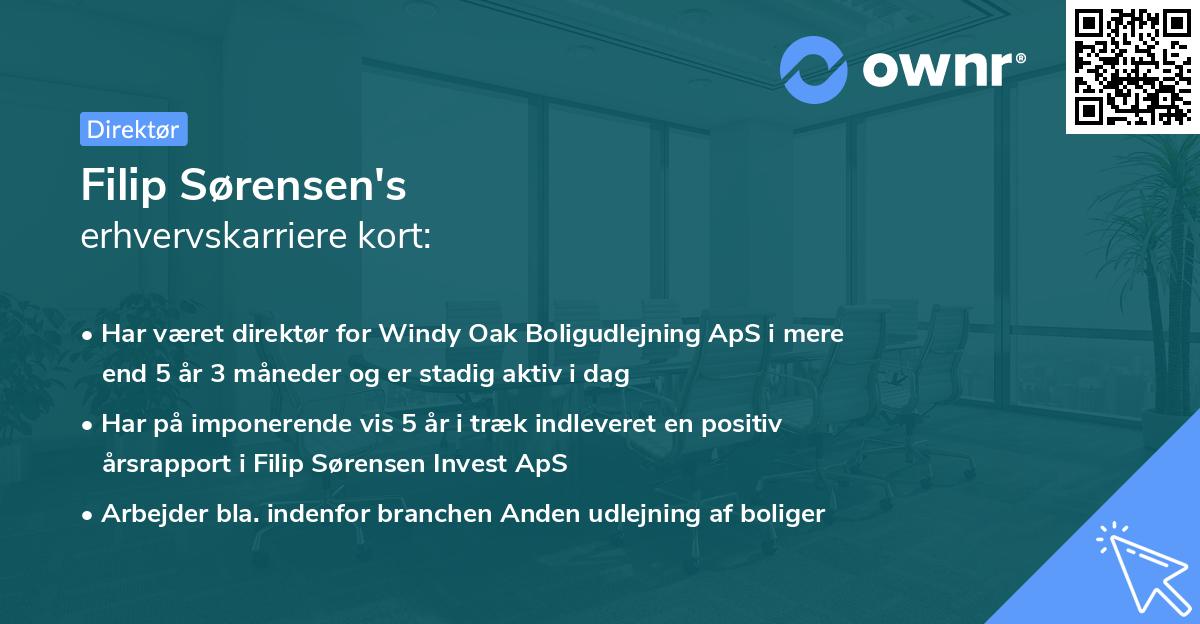 Filip Sørensen's erhvervskarriere kort