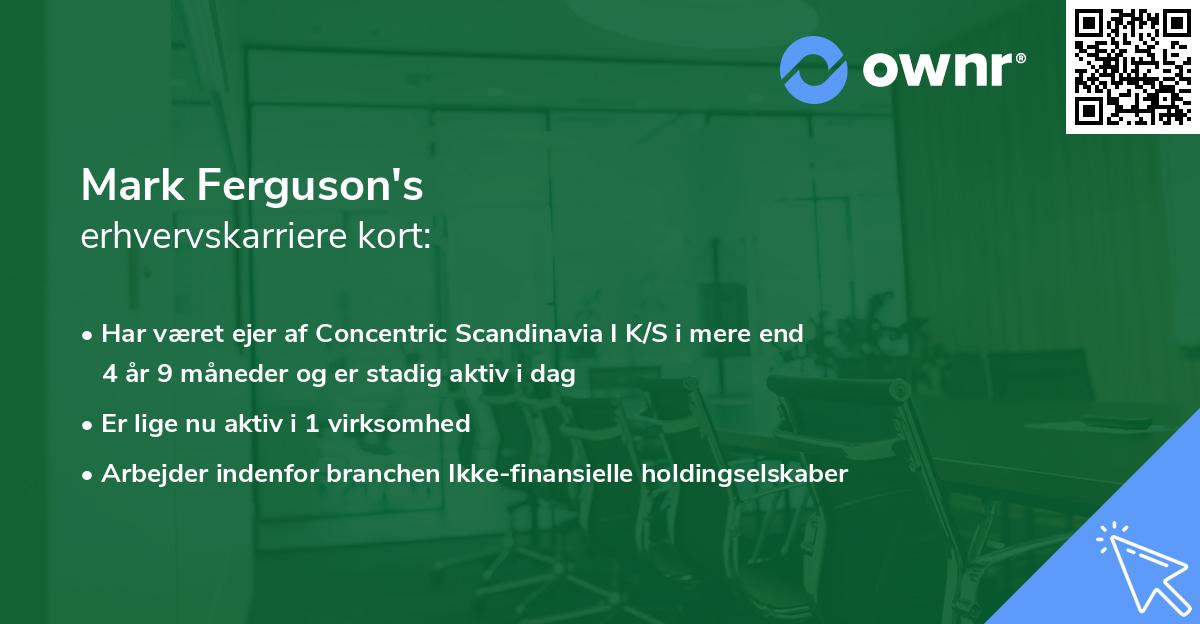 Mark Ferguson's erhvervskarriere kort
