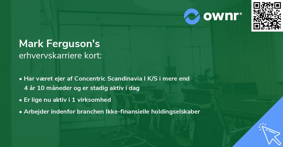 Mark Ferguson's erhvervskarriere kort