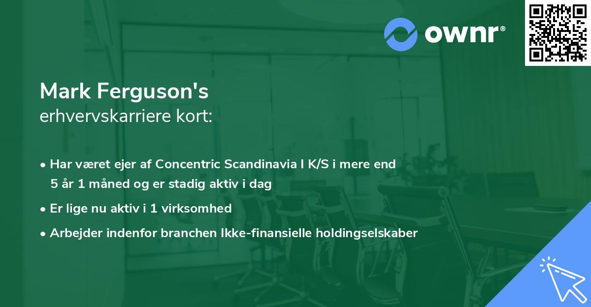 Mark Ferguson's erhvervskarriere kort