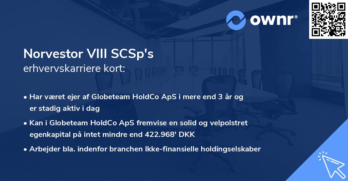 Norvestor VIII SCSp's erhvervskarriere kort