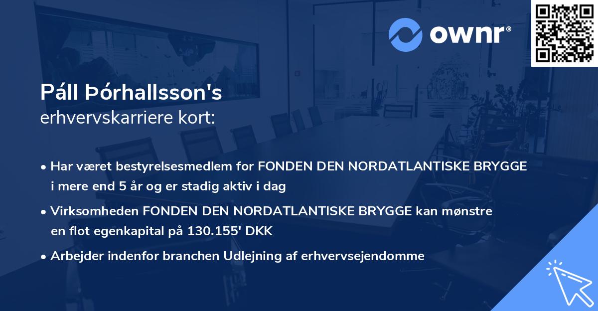 Páll Þórhallsson's erhvervskarriere kort