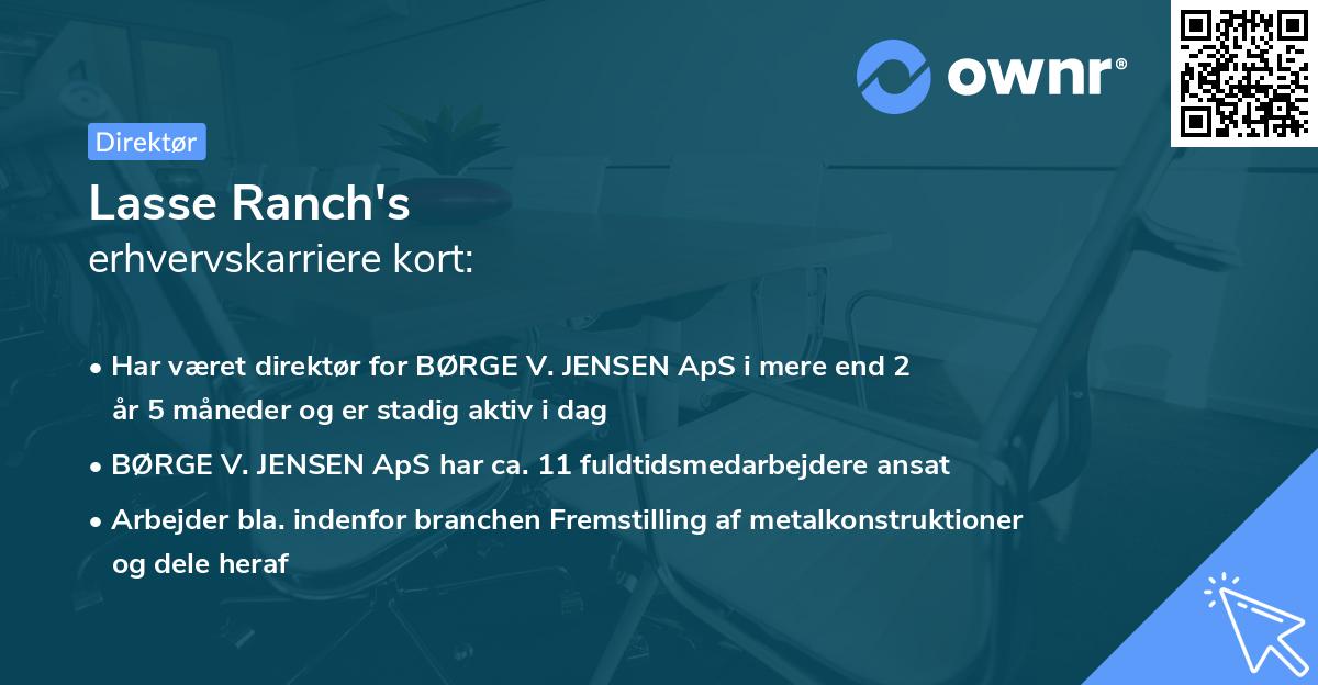 Lasse Ranch's erhvervskarriere kort