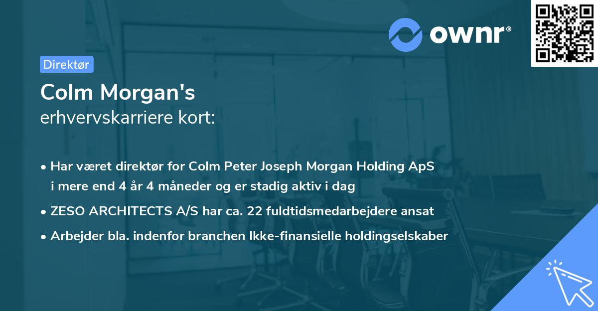 Colm Morgan's erhvervskarriere kort