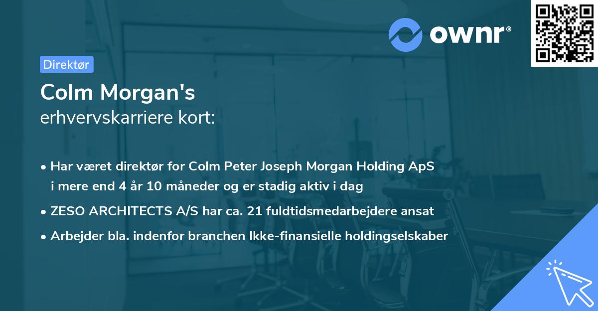 Colm Morgan's erhvervskarriere kort