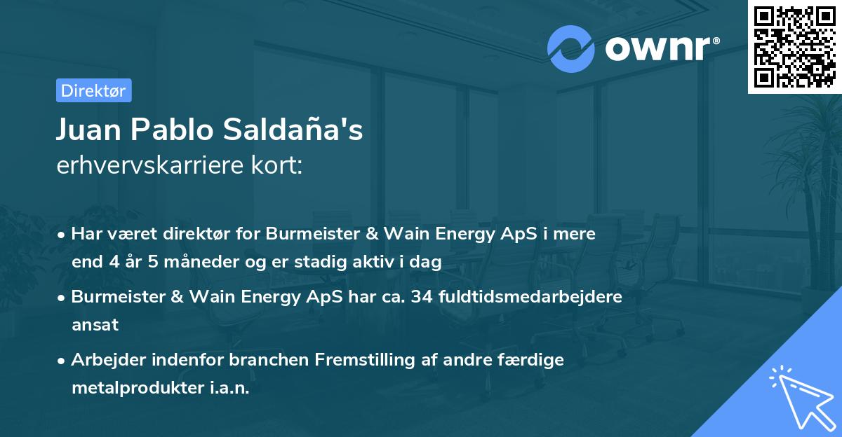 Juan Pablo Saldaña's erhvervskarriere kort