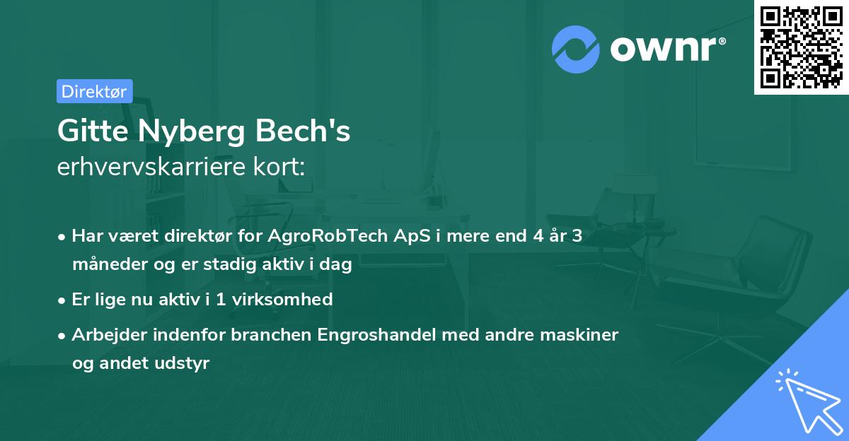Gitte Nyberg Bech's erhvervskarriere kort
