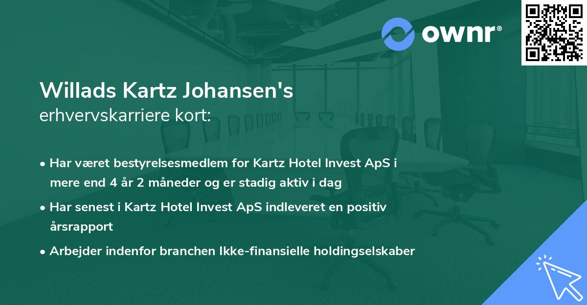 Willads Kartz Johansen's erhvervskarriere kort
