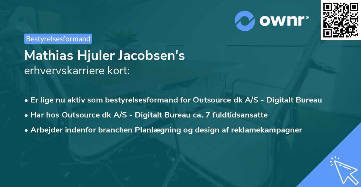 Mathias Hjuler Jacobsen's erhvervskarriere kort