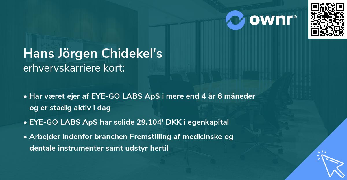 Hans Jörgen Chidekel's erhvervskarriere kort