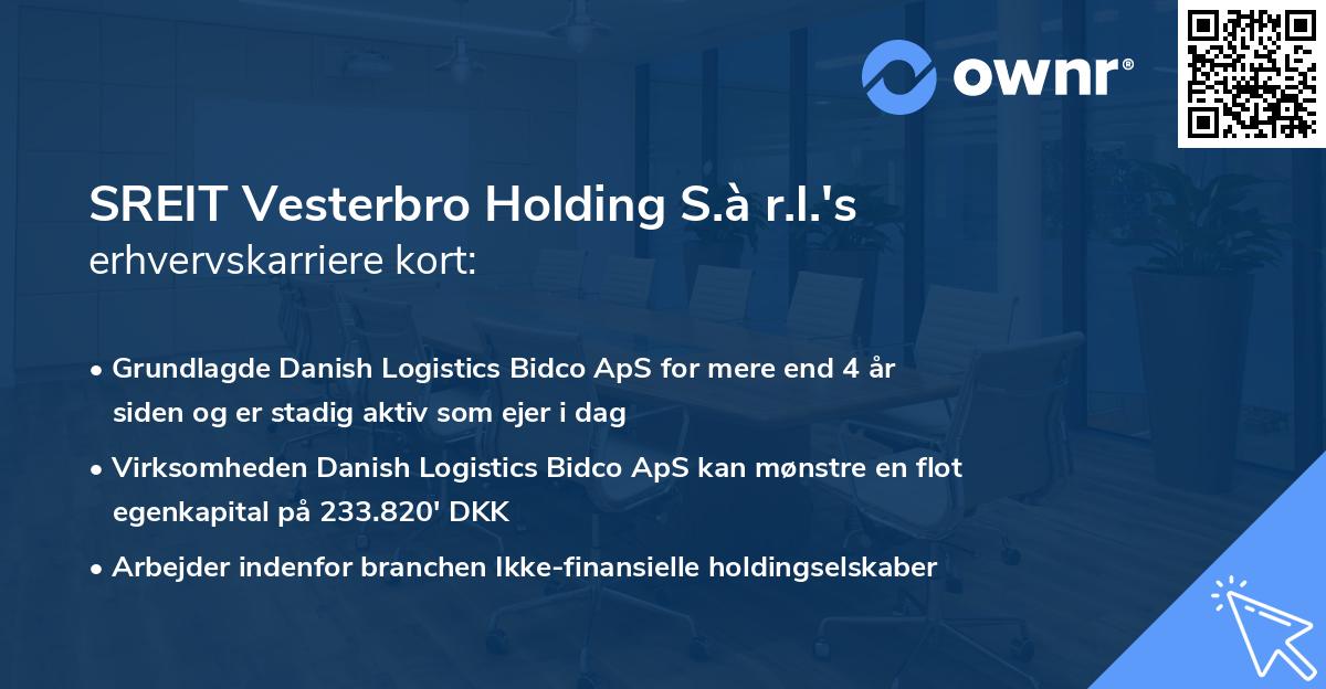 SREIT Vesterbro Holding S.à r.l.'s erhvervskarriere kort
