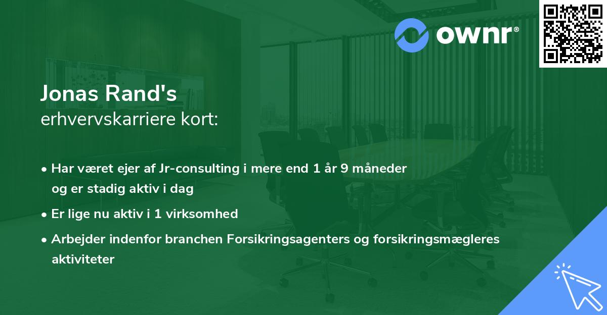 Jonas Rand's erhvervskarriere kort