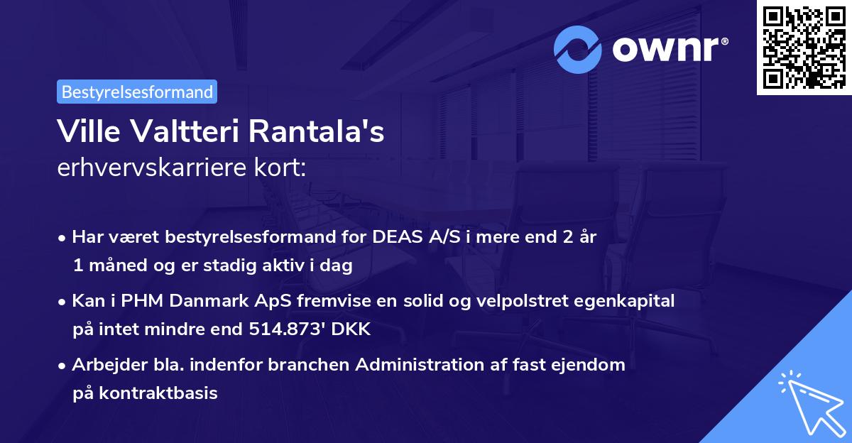 Ville Valtteri Rantala's erhvervskarriere kort