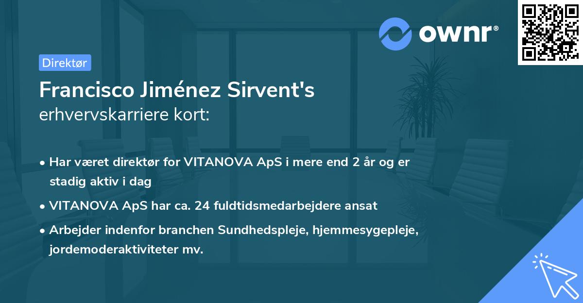 Francisco Jiménez Sirvent's erhvervskarriere kort