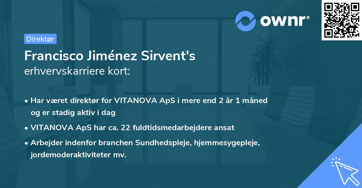 Francisco Jiménez Sirvent's erhvervskarriere kort