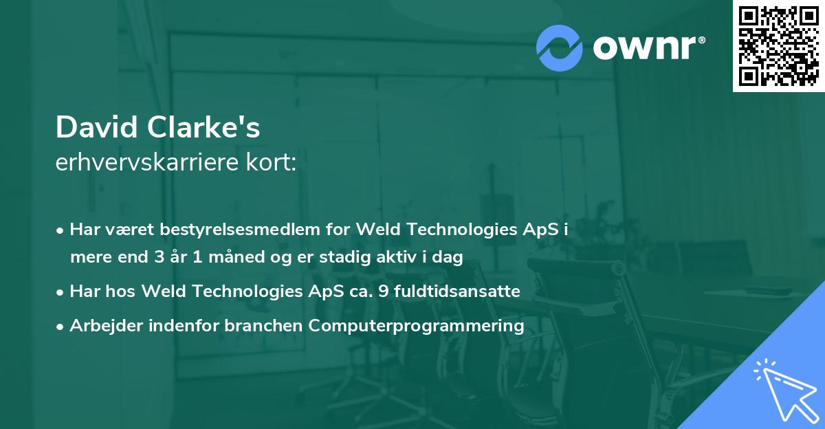 David Clarke's erhvervskarriere kort