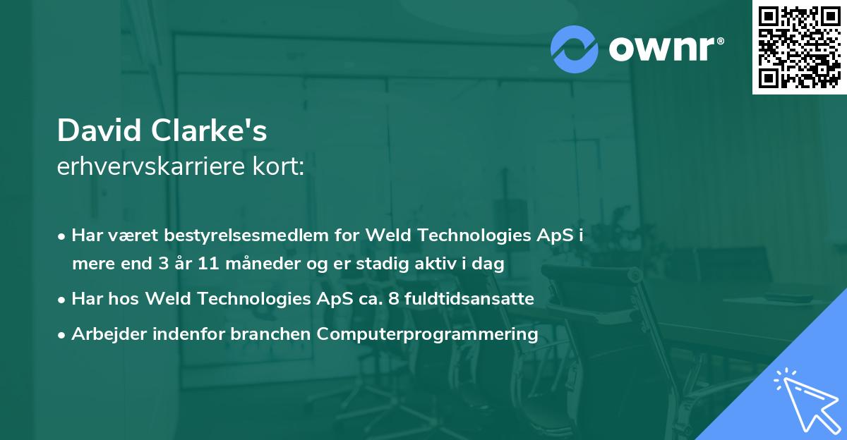 David Clarke's erhvervskarriere kort