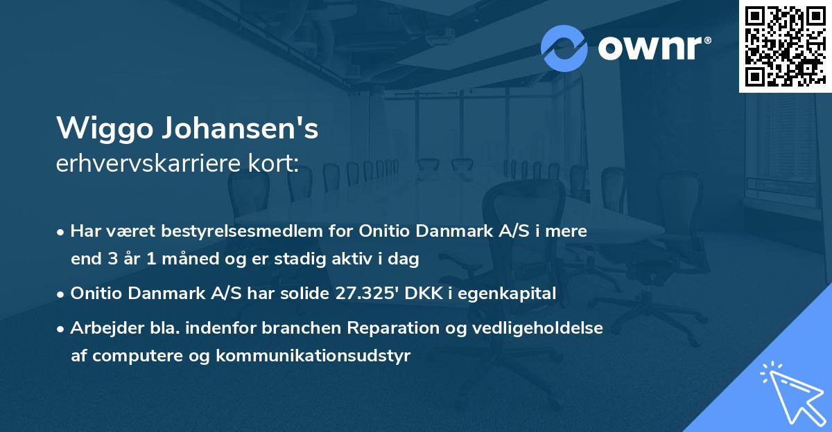 Wiggo Johansen's erhvervskarriere kort