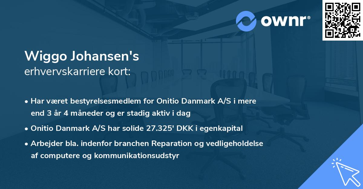 Wiggo Johansen's erhvervskarriere kort