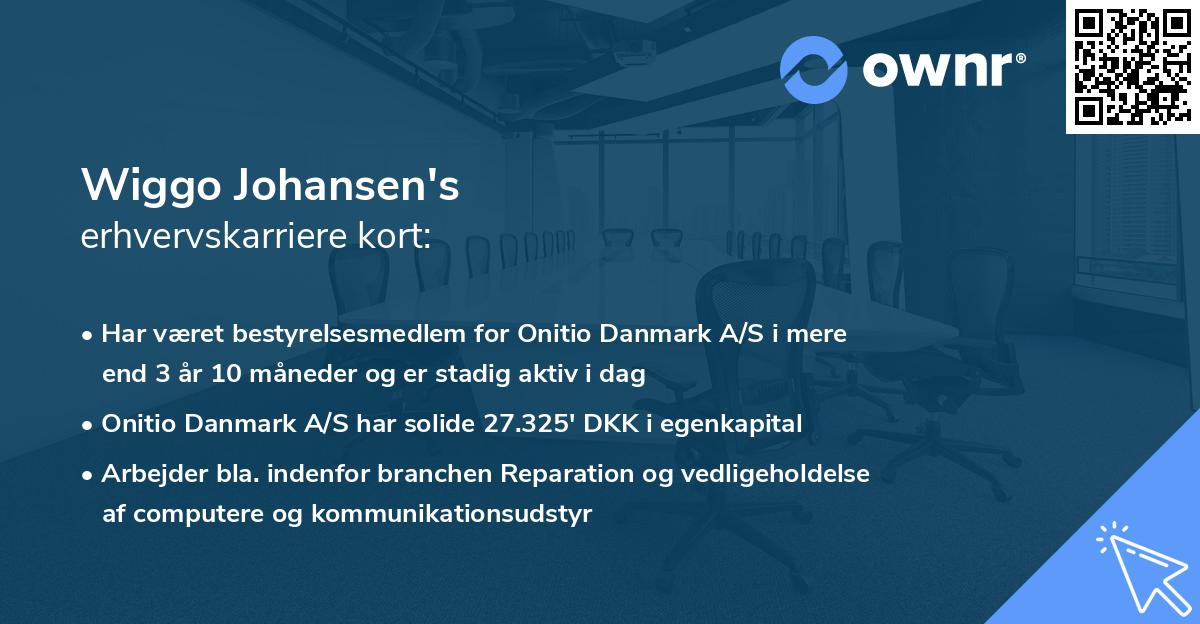 Wiggo Johansen's erhvervskarriere kort
