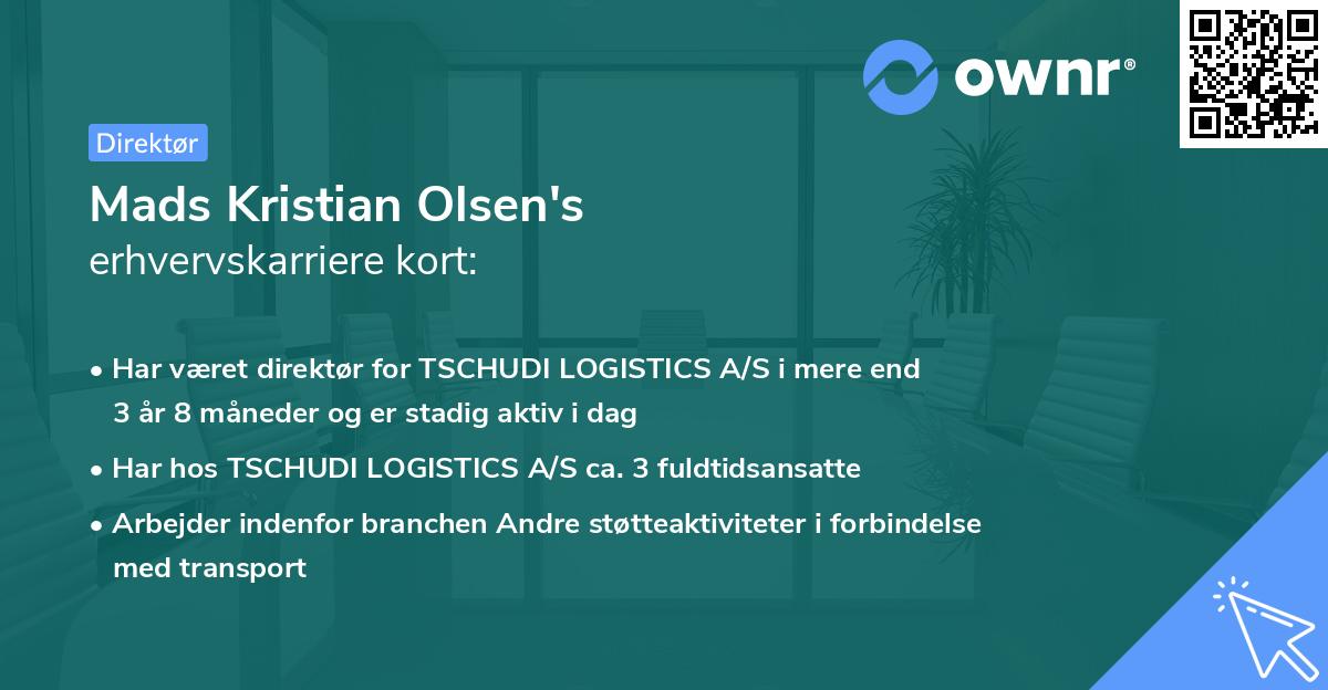 Mads Kristian Olsen's erhvervskarriere kort