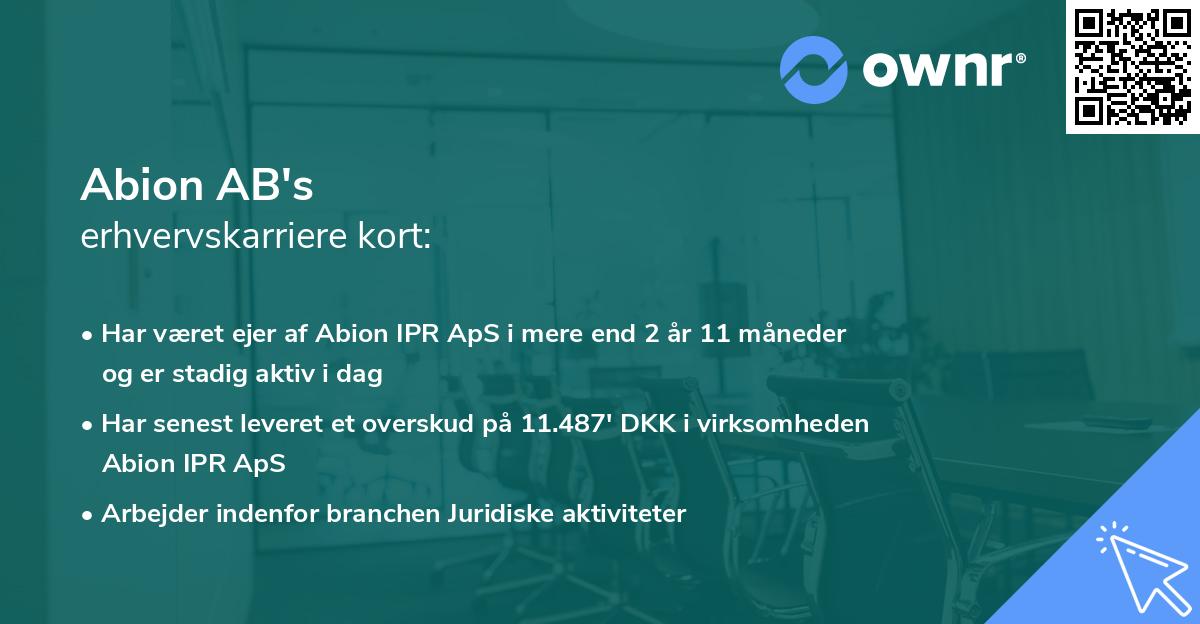 Abion AB's erhvervskarriere kort
