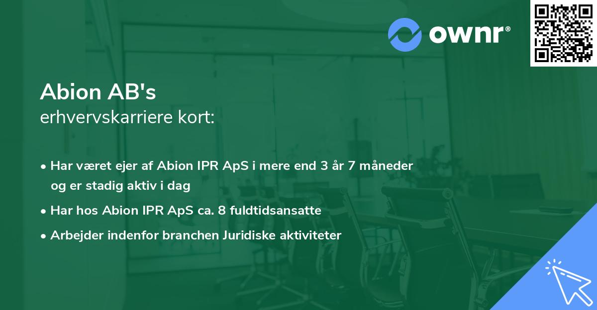 Abion AB's erhvervskarriere kort