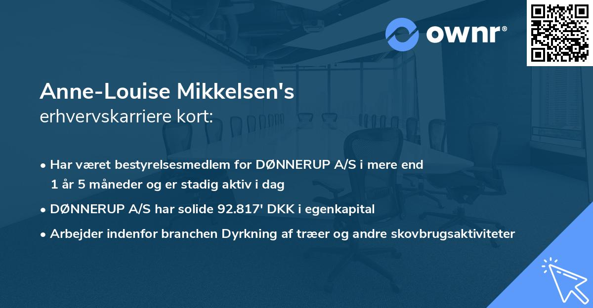 Anne-Louise Mikkelsen's erhvervskarriere kort