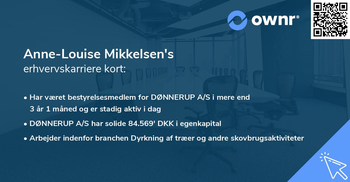 Anne-Louise Mikkelsen's erhvervskarriere kort