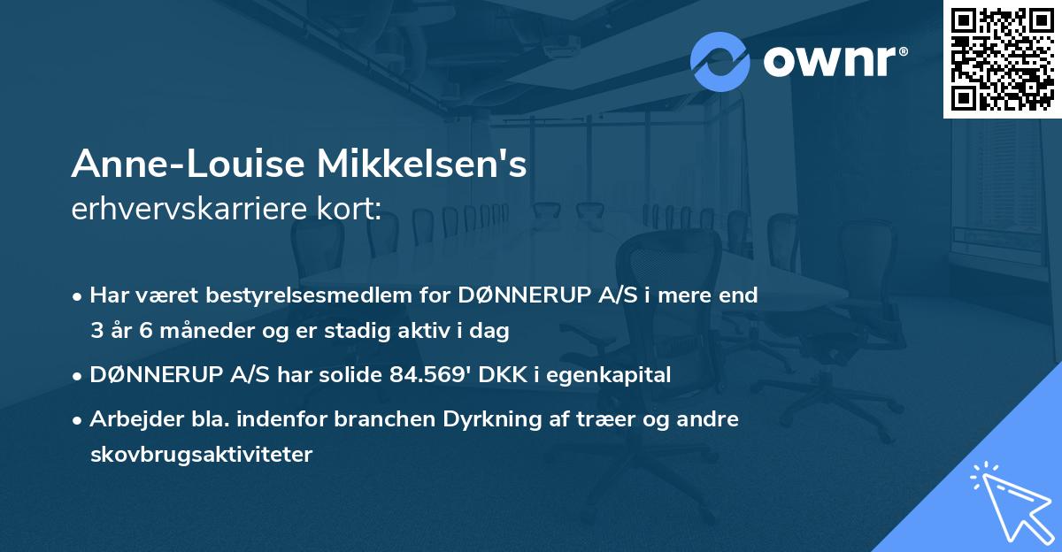 Anne-Louise Mikkelsen's erhvervskarriere kort