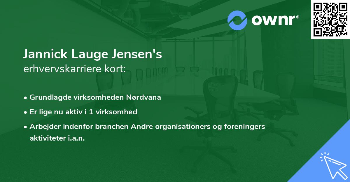 Jannick Lauge Jensen's erhvervskarriere kort