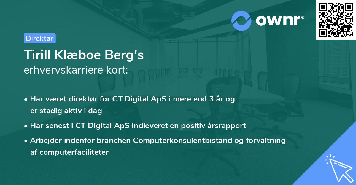 Tirill Klæboe Berg's erhvervskarriere kort