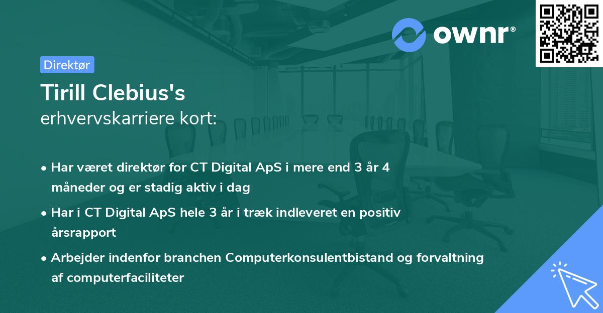 Tirill Clebius's erhvervskarriere kort