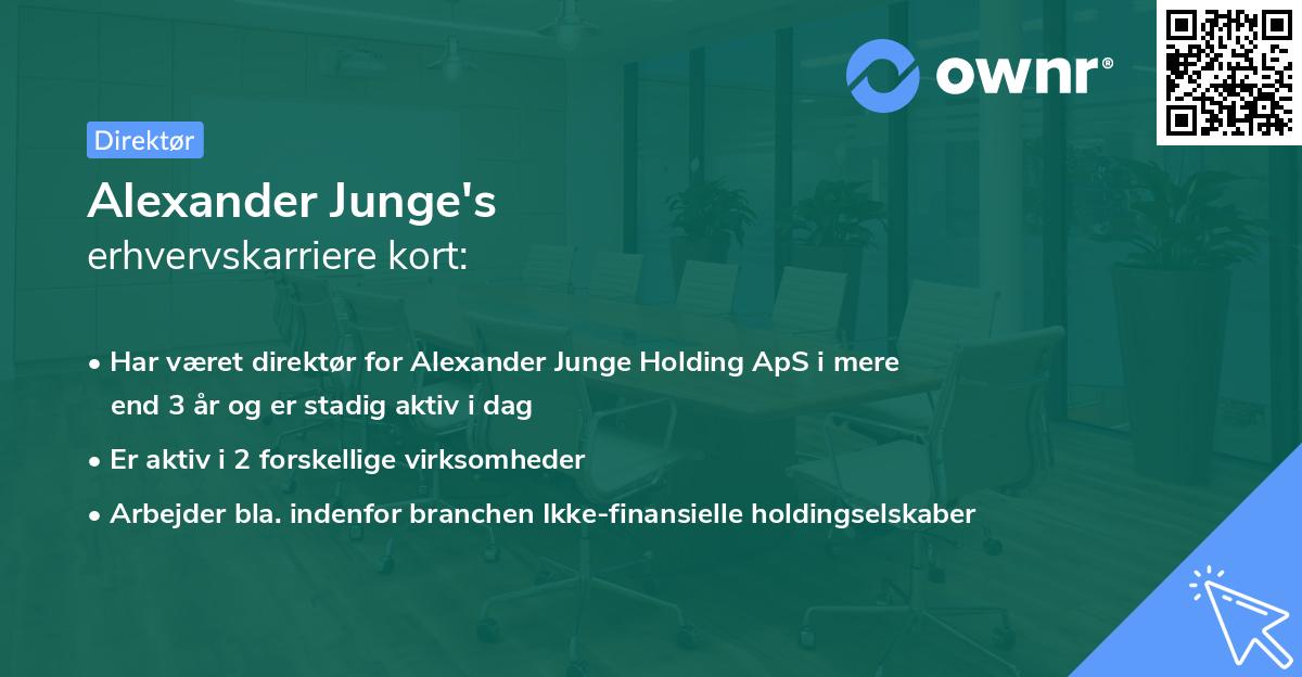 Alexander Junge's erhvervskarriere kort
