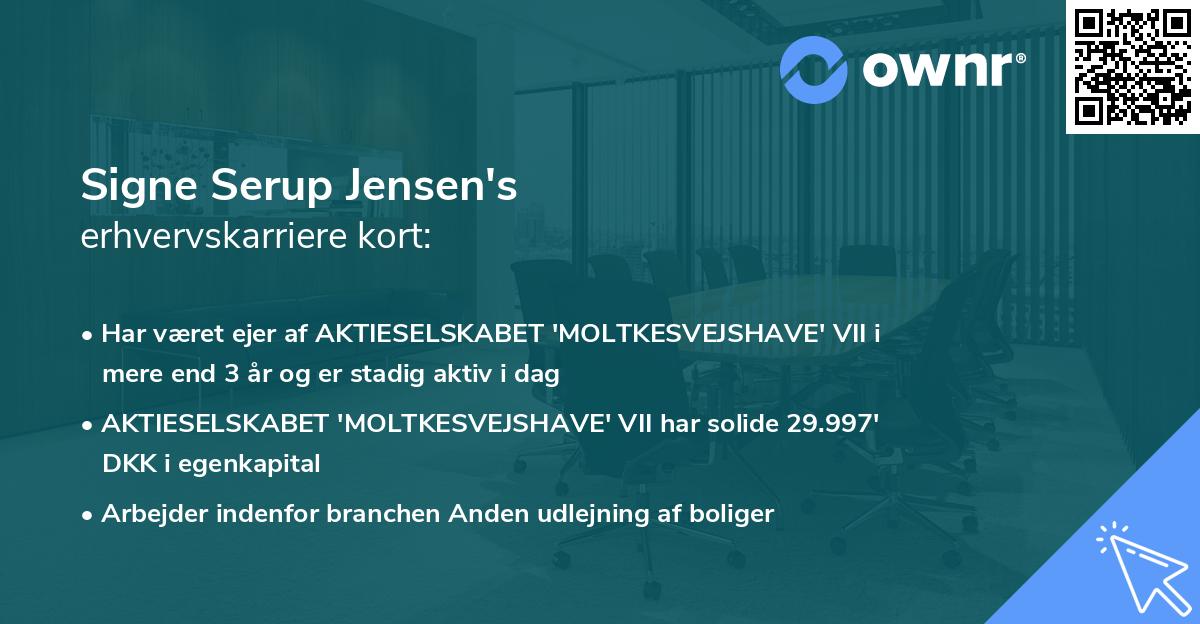 Signe Serup Jensen's erhvervskarriere kort